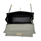 Elegant Crossbody Bag with Scarf & Adjustable Strap - Green