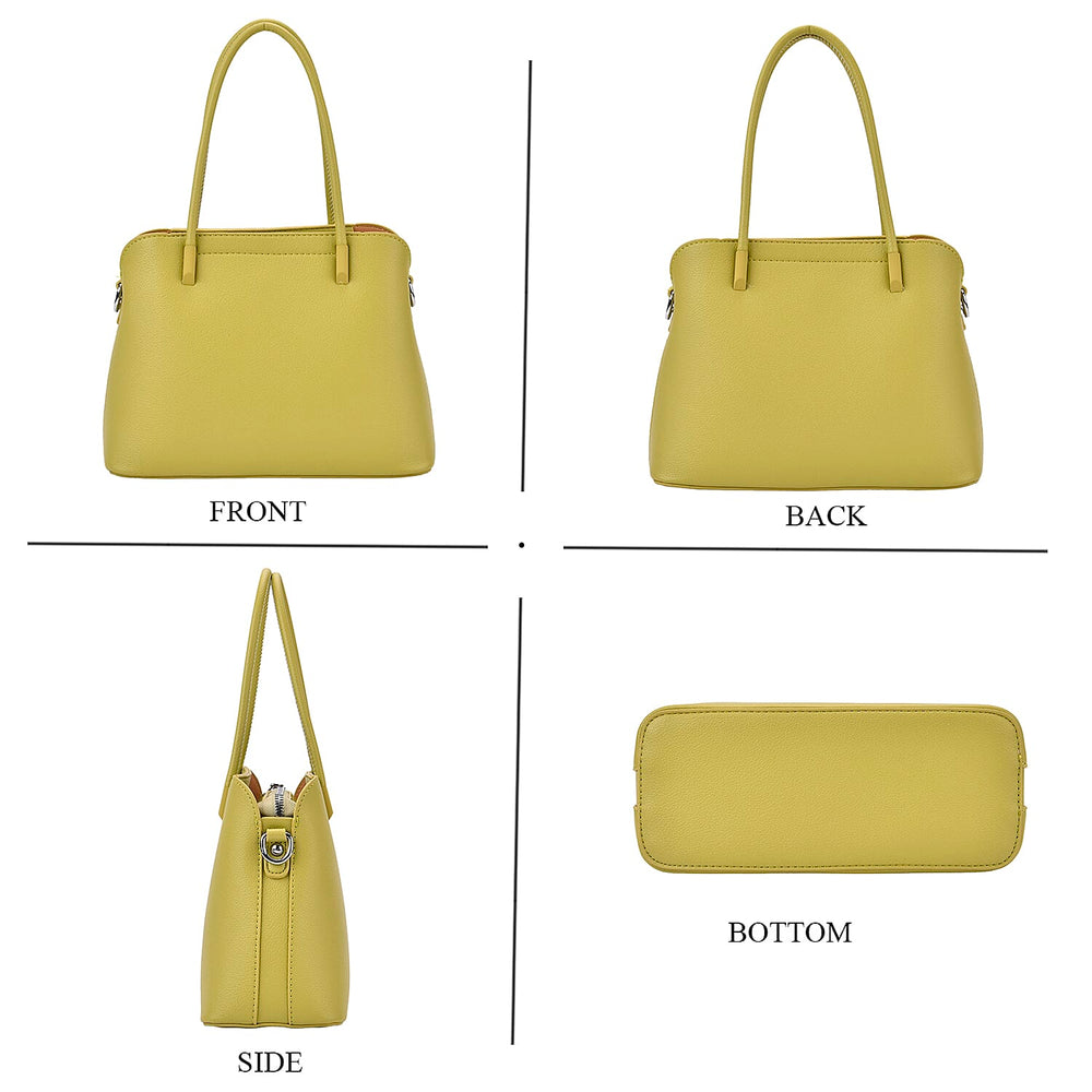 Leatherette Crossbody Bag with Silver Tone Hardwear - Green