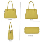 Leatherette Crossbody Bag with Silver Tone Hardwear - Green