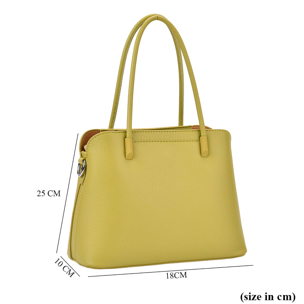 Leatherette Crossbody Bag with Silver Tone Hardwear - Green