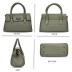 Croc Embossed Crossbody Bag with Lock & Top Handle - Sage