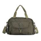 Multi-Pocket Handbag with Crossbody Strap (120 cm) - Green