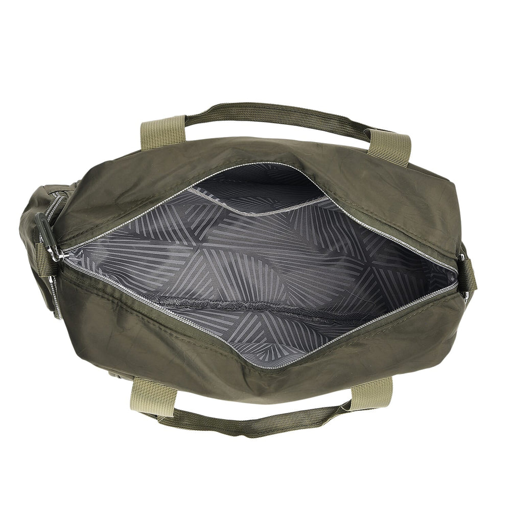 Multi-Pocket Handbag with Crossbody Strap (120 cm) - Green