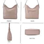 Hongkong Closeout Deal - 100% Genuine Leather Litchi Embossed Crossbody Bag - Sand