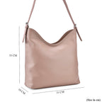 Hongkong Closeout Deal - 100% Genuine Leather Litchi Embossed Crossbody Bag - Sand