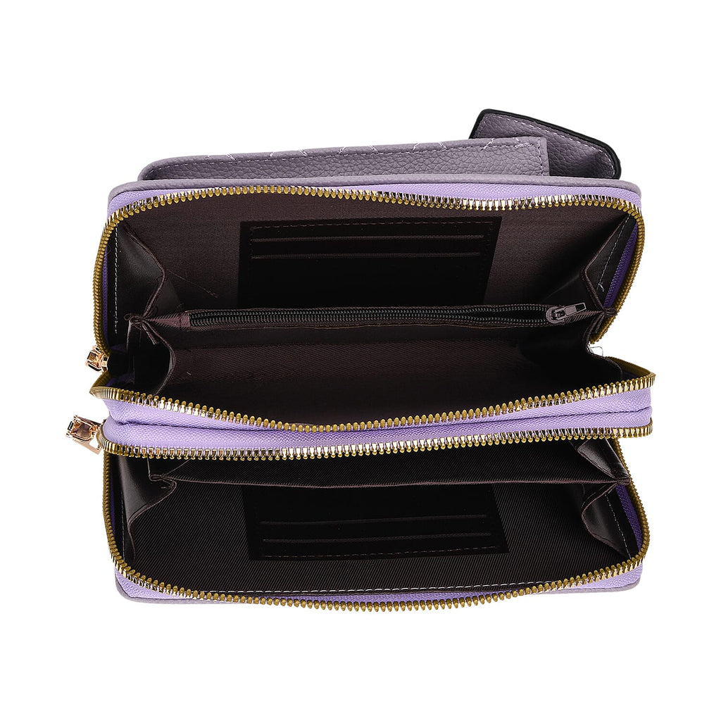 Set of 2 Quilted Cellphone Bags - Pale Lilac - Dark Teal
