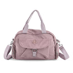 Multi-Pocket Handbag with Crossbody Strap (120 cm) - Dusty Pink