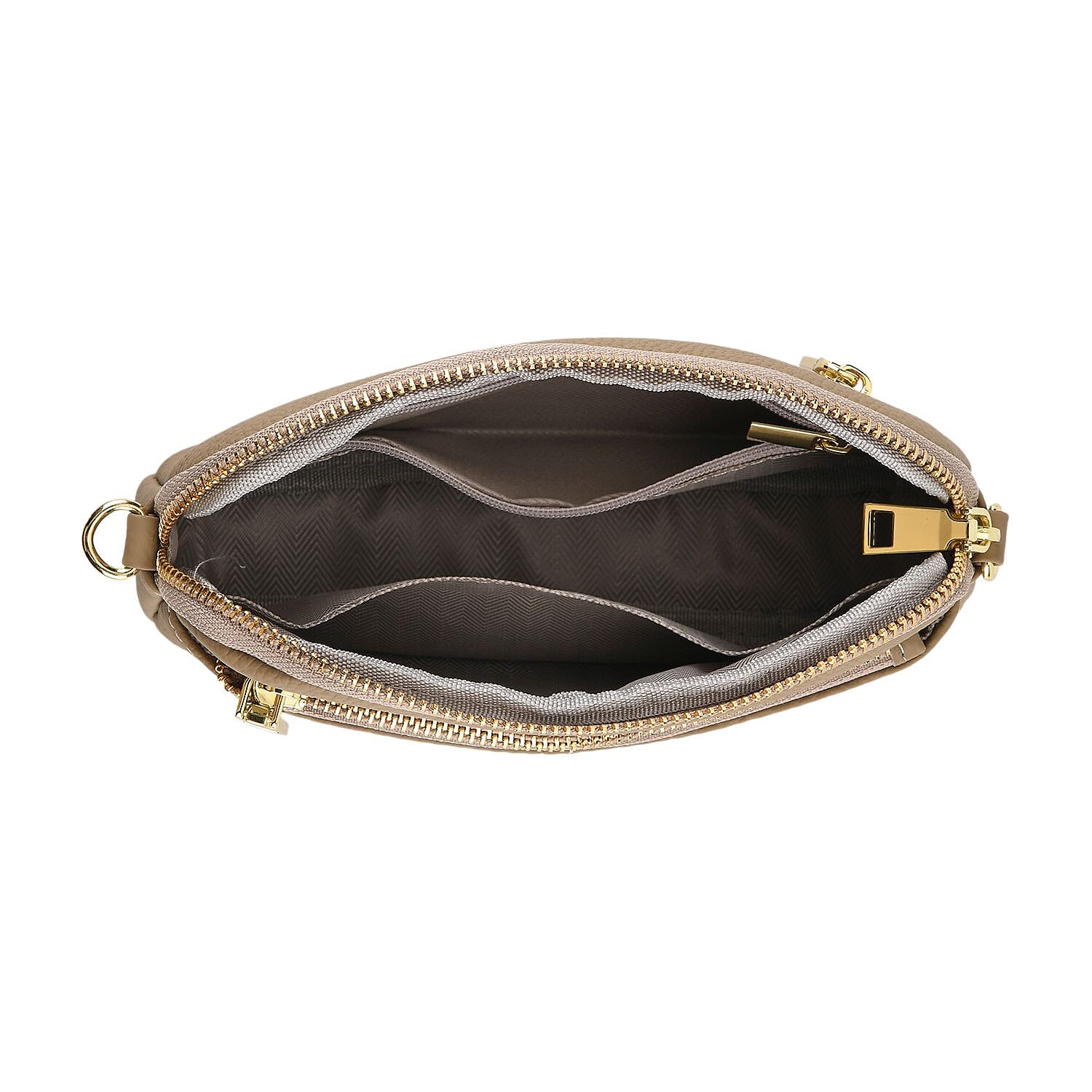 100% Genuine Leather Designer Minimalist Sling Shoulder Bag - Grey