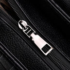 Croc Embossed Crossbody Bag with Lock & Top Handle - Black