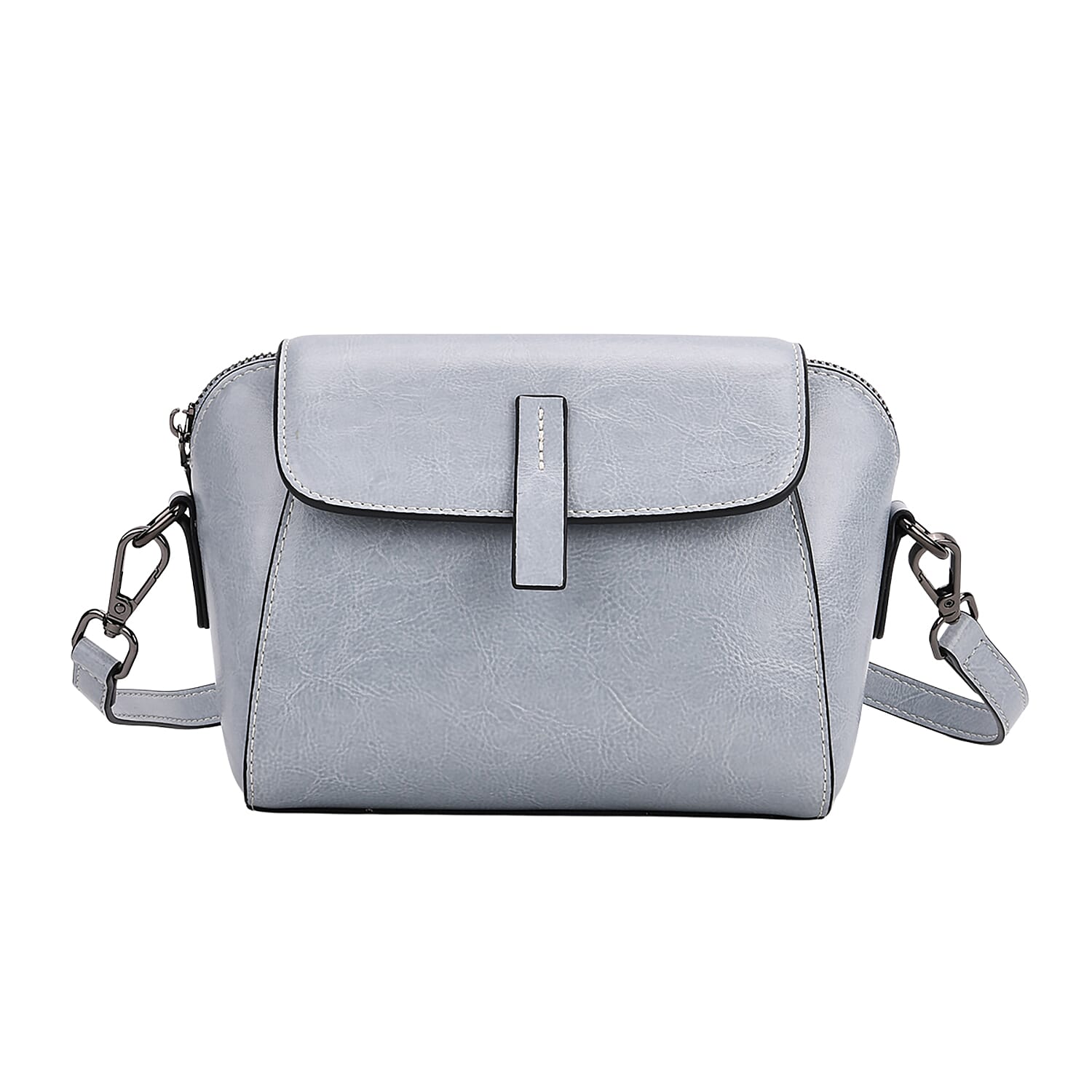 Sumptuous quality 100% Genuine Leather Crossbody Bag - Light Blue