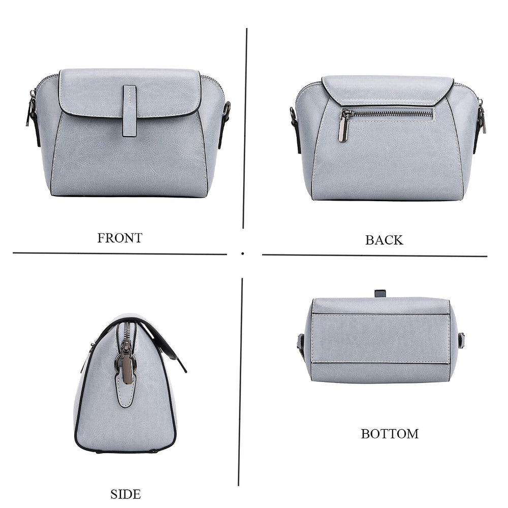 Sumptuous quality 100% Genuine Leather Crossbody Bag - Light Blue