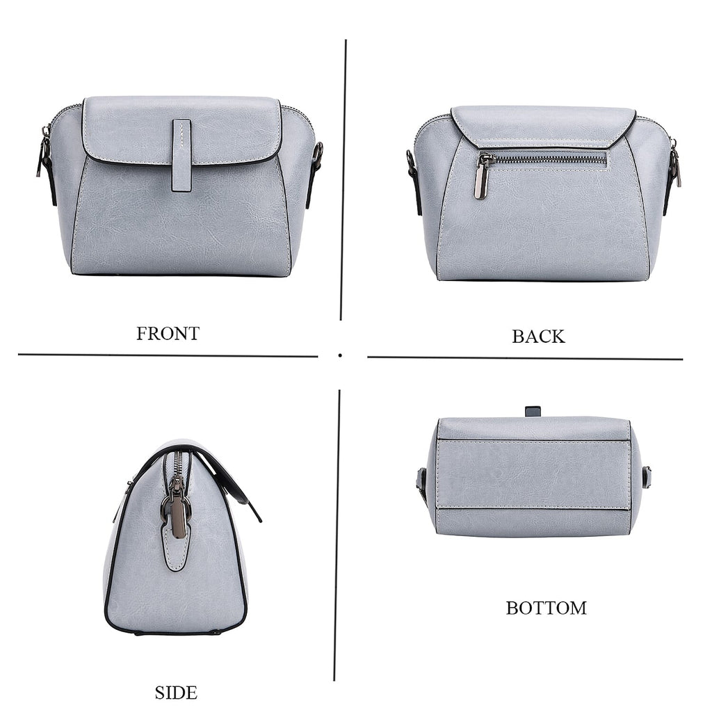 Sumptuous quality 100% Genuine Leather Crossbody Bag - Light Blue