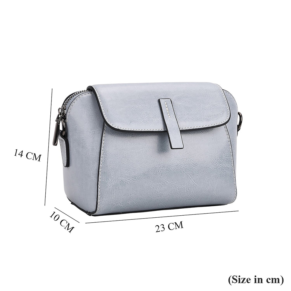 Sumptuous quality 100% Genuine Leather Crossbody Bag - Light Blue