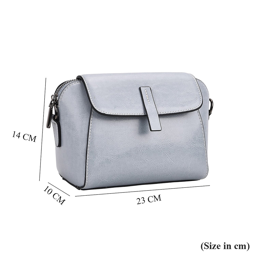 Sumptuous quality 100% Genuine Leather Crossbody Bag - Light Blue