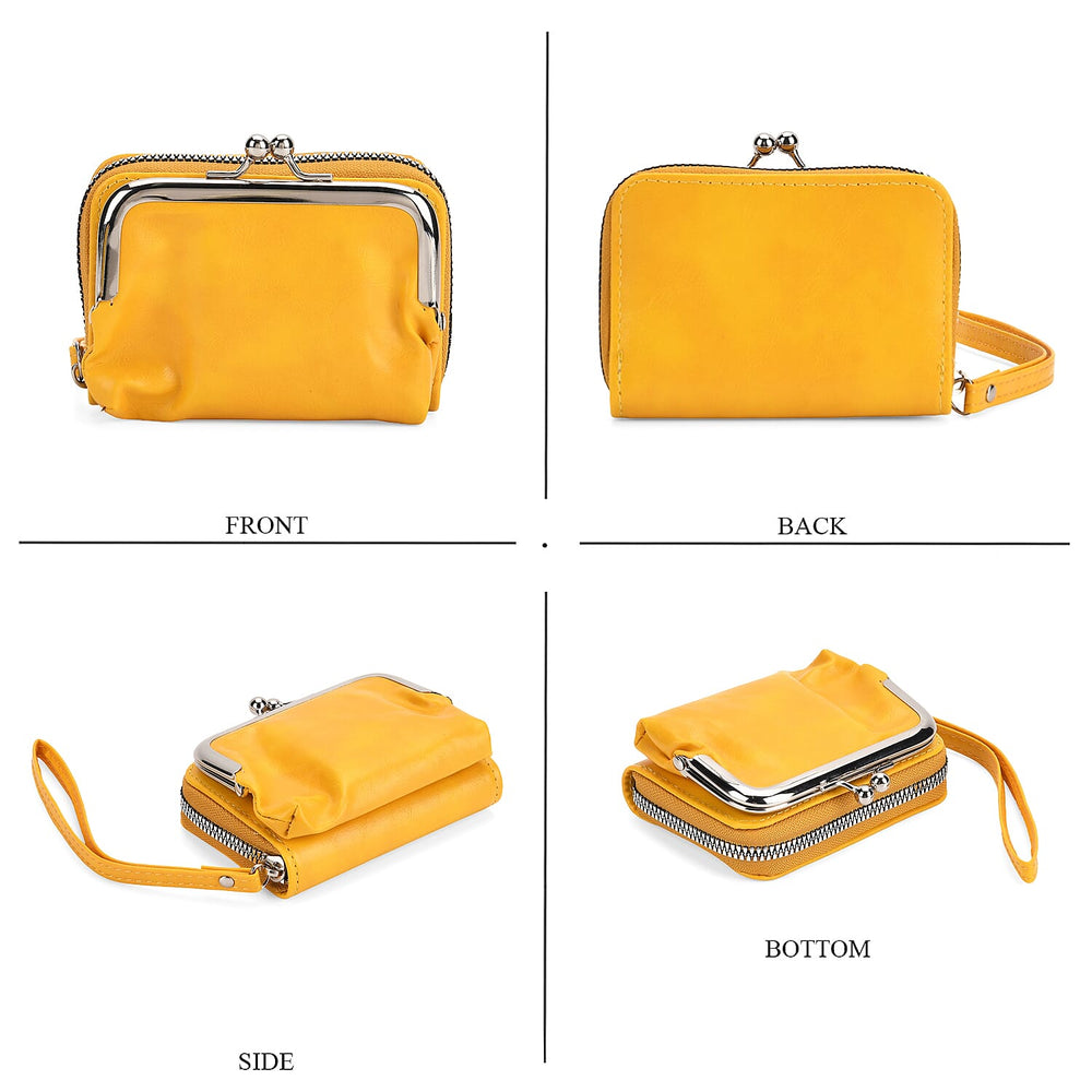 Elegant Monogram Quilted Phone Bag with Matching Clutch Card Holder - Yellow