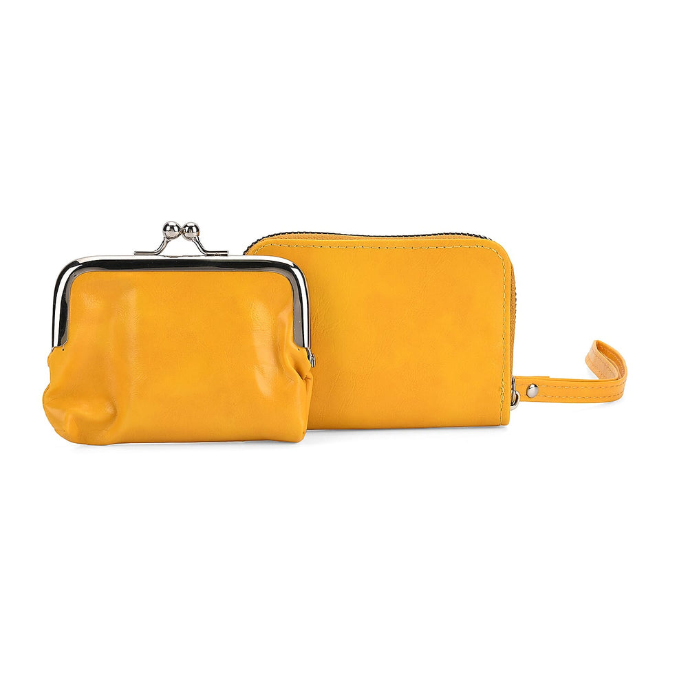 Elegant Monogram Quilted Phone Bag with Matching Clutch Card Holder - Yellow