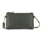 Genuine Leather Sling Bag with Detachable Strap (140 cm) - Dark Green