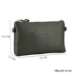 Genuine Leather Sling Bag with Detachable Strap (140 cm) - Dark Green