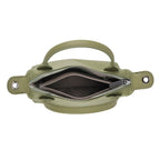 Designer Inspired Genuine Leather Mini Crossbody Bag with Top Handle - Light Green