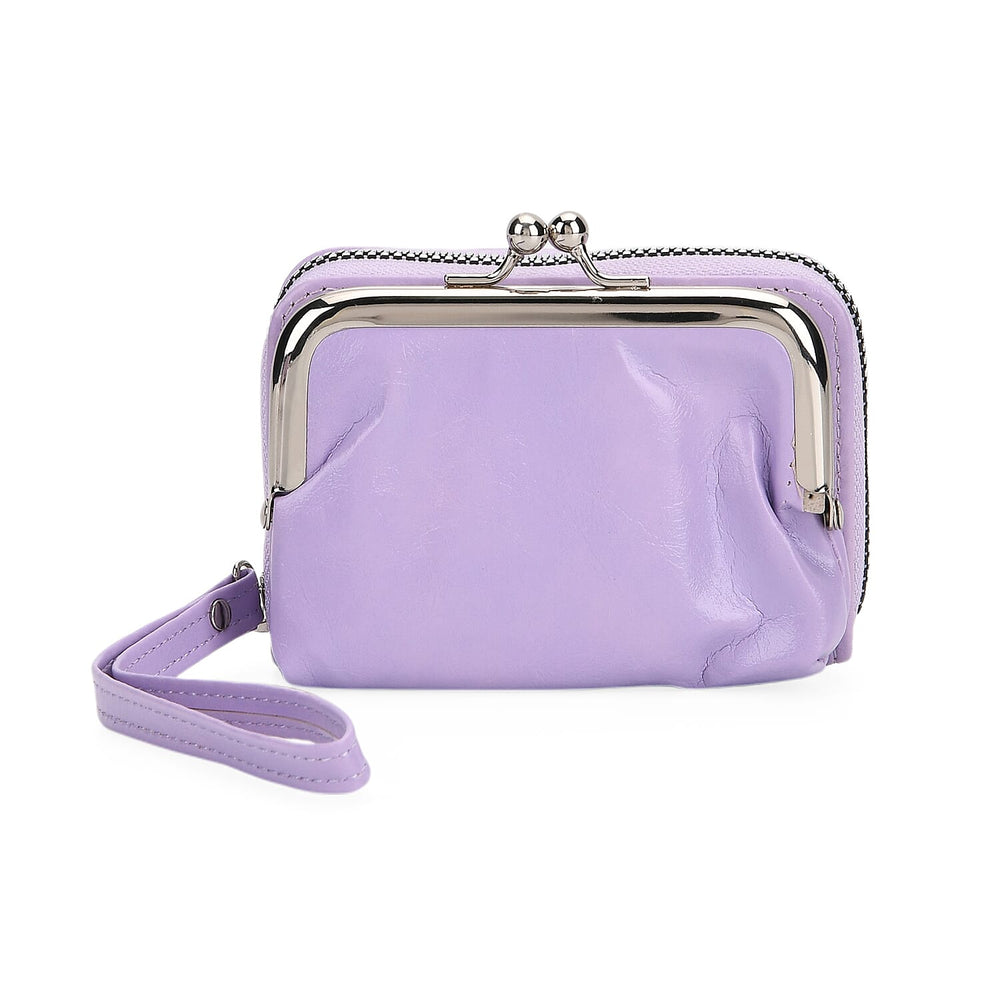 Elegant Monogram Quilted Phone Bag with Matching Clutch Card Holder - Light Purple