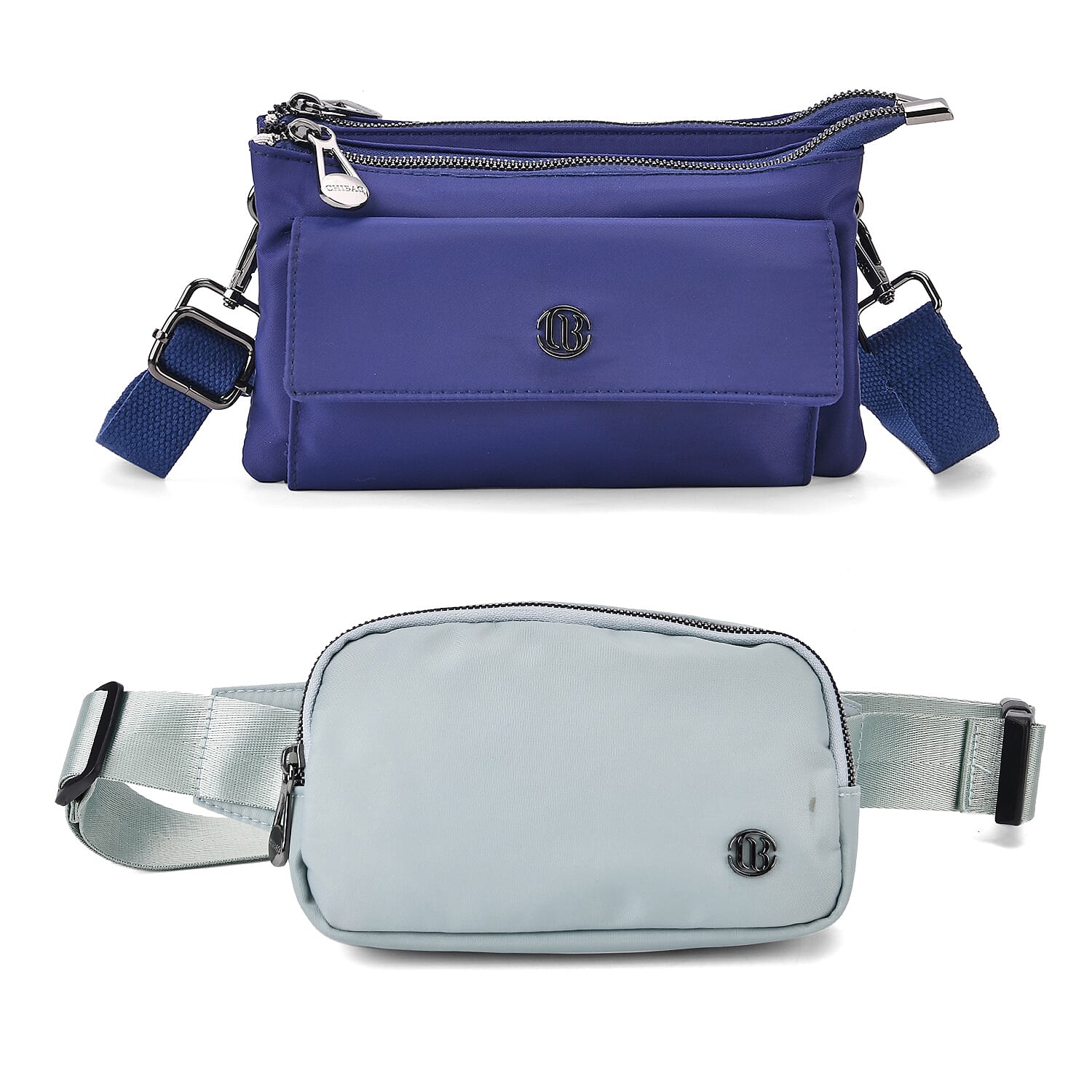 Set of 2 Bags - Crossbody - Waist Bag - Navy - Mint Green