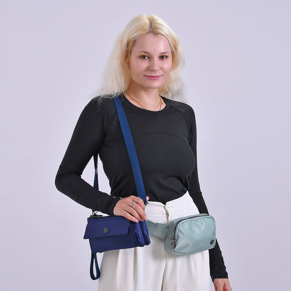 Set of 2 Bags - Crossbody - Waist Bag - Navy - Mint Green
