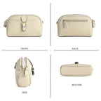 Genuine Leather Classic Crossbody Bag - Off White