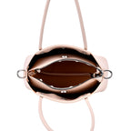 Leatherette Crossbody Bag with Silver Tone Hardwear - Off White