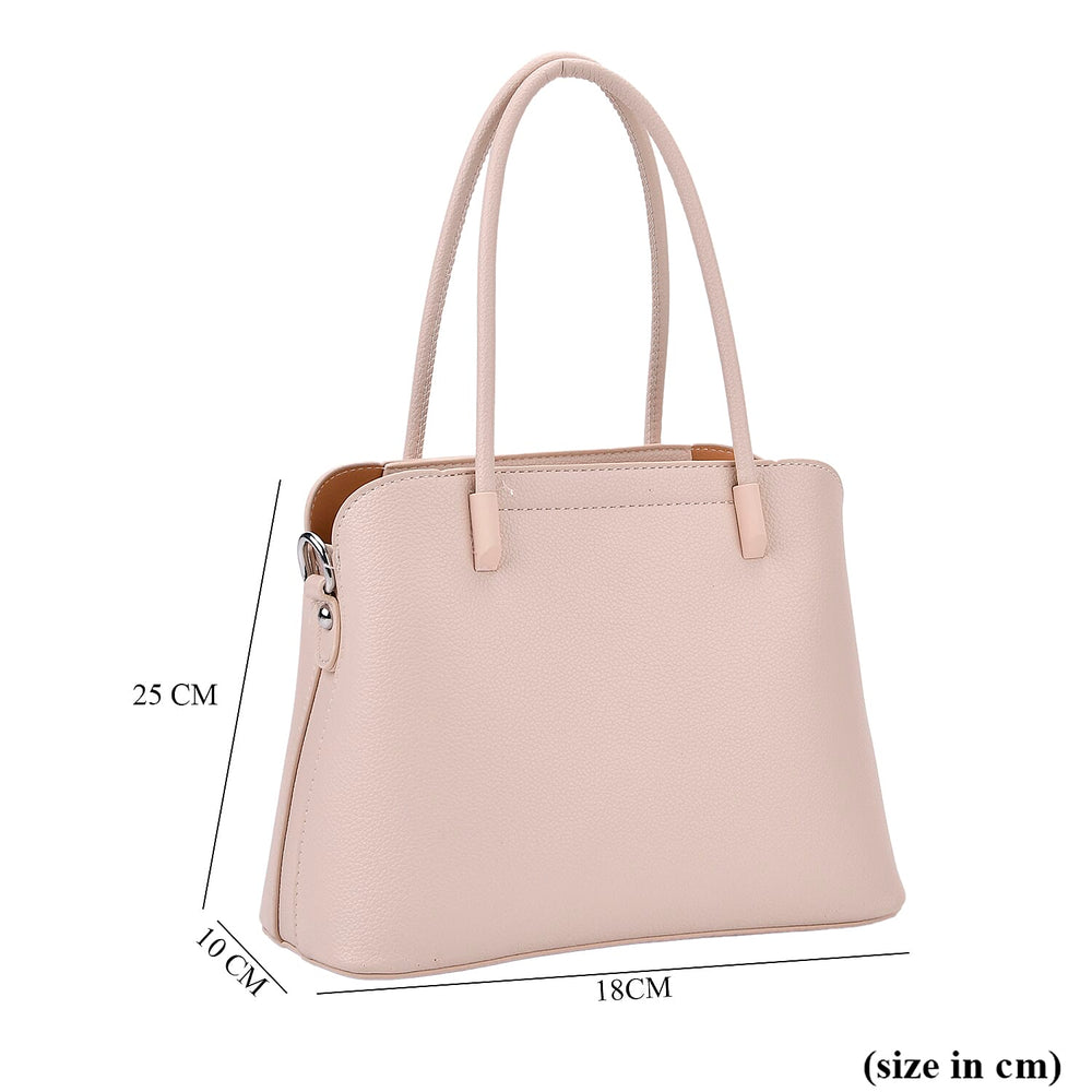 Leatherette Crossbody Bag with Silver Tone Hardwear - Off White