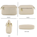 100% Genuine Leather Designer Minimalist Sling Shoulder Bag -  Ivory