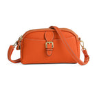 Genuine Leather Classic Crossbody Bag - Orange