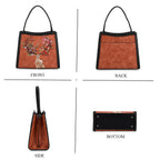 Floral Deer Embroidered Sling Handbag - Terracotta