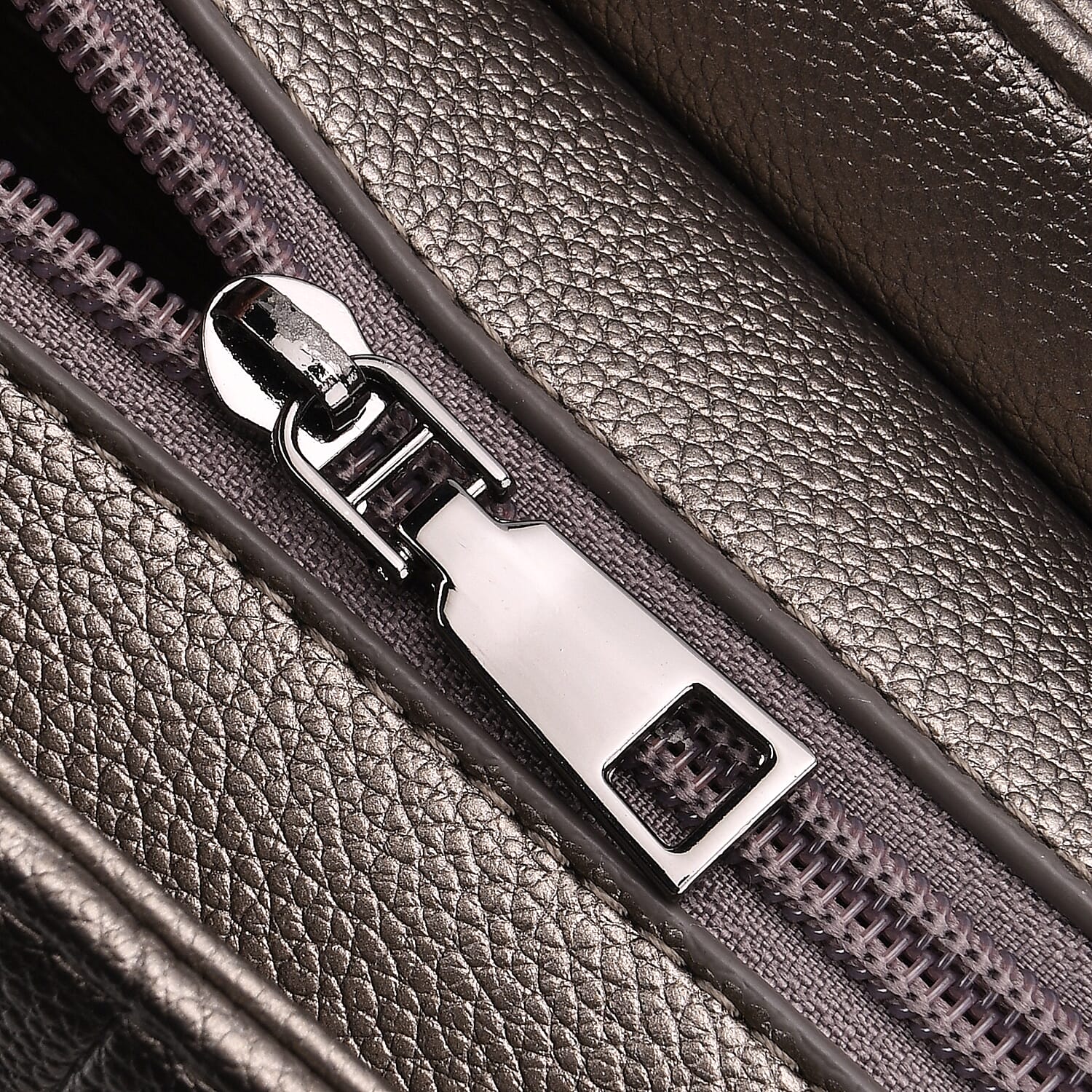 Croc Embossed Crossbody Bag with Lock & Top Handle - Metalic