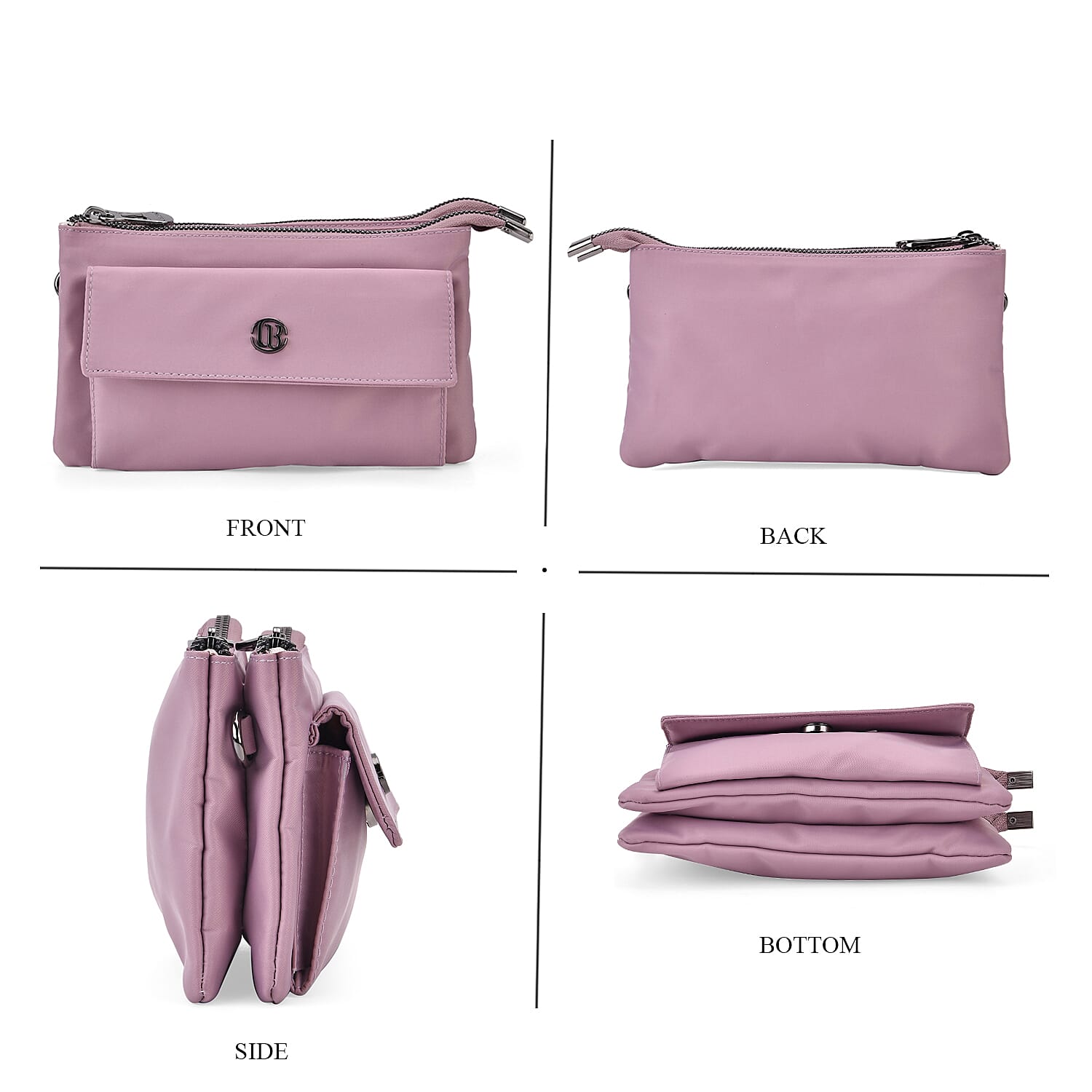 Set of 2 Bags - Crossbody - Waist Bag - Pink - Mauve