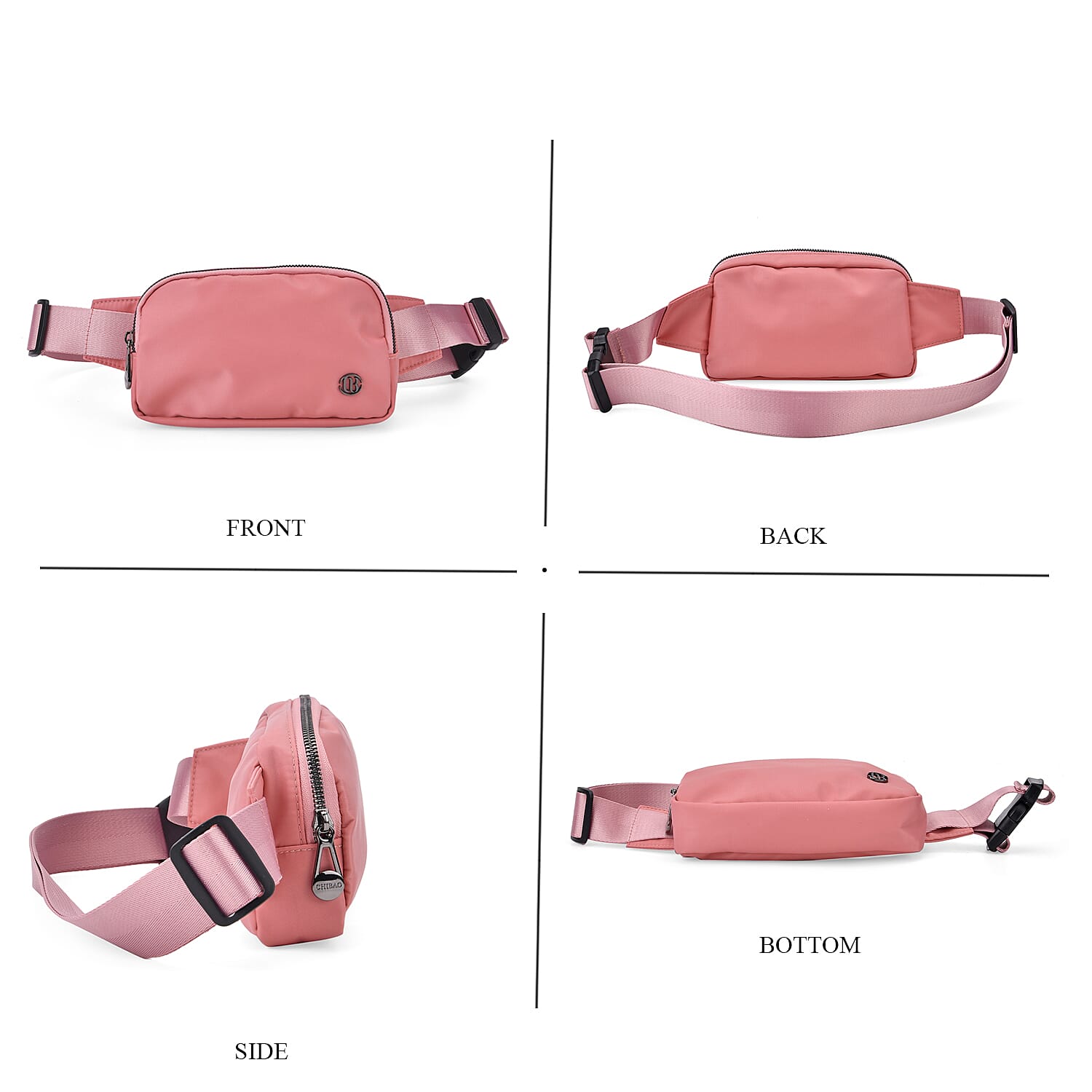 Set of 2 Bags - Crossbody - Waist Bag - Pink - Mauve