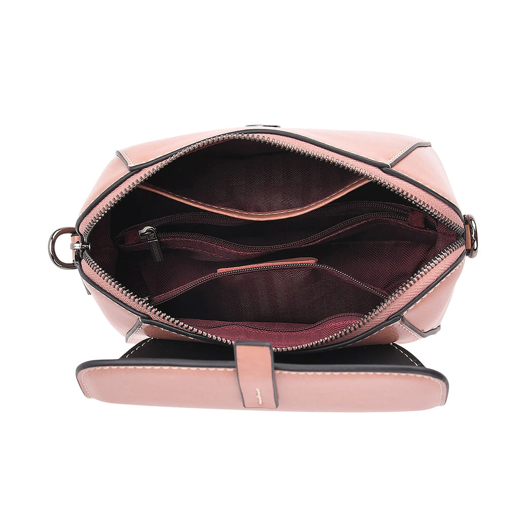 Sumptuous quality 100% Genuine Leather Crossbody Bag- Pink