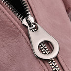 Multi-Pocket Handbag with Detachable Shoulder Strap - Mauve