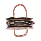 Leatherette Crossbody Bag with Four-Leaf Clover Hanging - Pink Mocha
