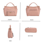 Satchel Handbag with Detachable Shoulder Strap - Pink