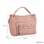 Satchel Handbag with Detachable Shoulder Strap - Pink