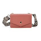 Stylish Crossbody Messenger Bag with Adjustable Strap & Card Slots - Pink