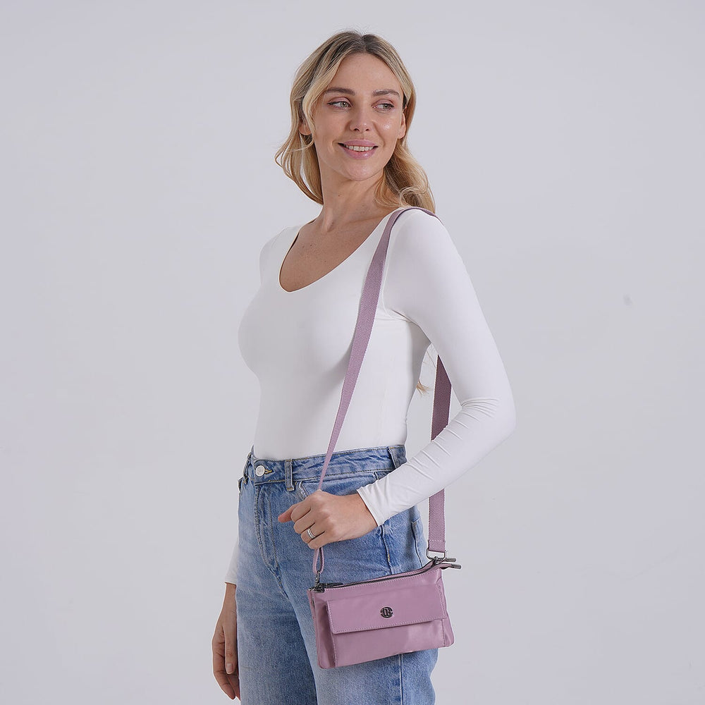 Versatile Water Proof Sling Crossbody Bag with Adjustable Strap - Lilac