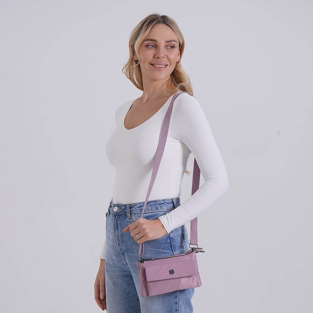 Versatile Water Proof Sling Crossbody Bag with Adjustable Strap - Lilac