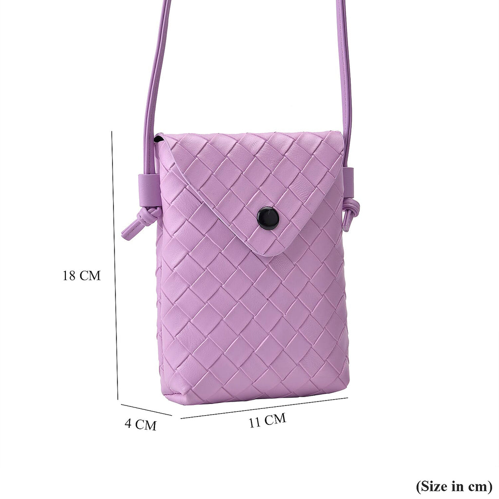 Woven Crossbody Bag - Purple