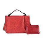Set of 2- Sling Crossbody Bag with Card Holder - Red