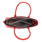 Sumptuous 100% Genuine Leather Tote Bag with CrossBody Strap - Red