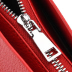 Sumptuous 100% Genuine Leather Tote Bag with CrossBody Strap - Red