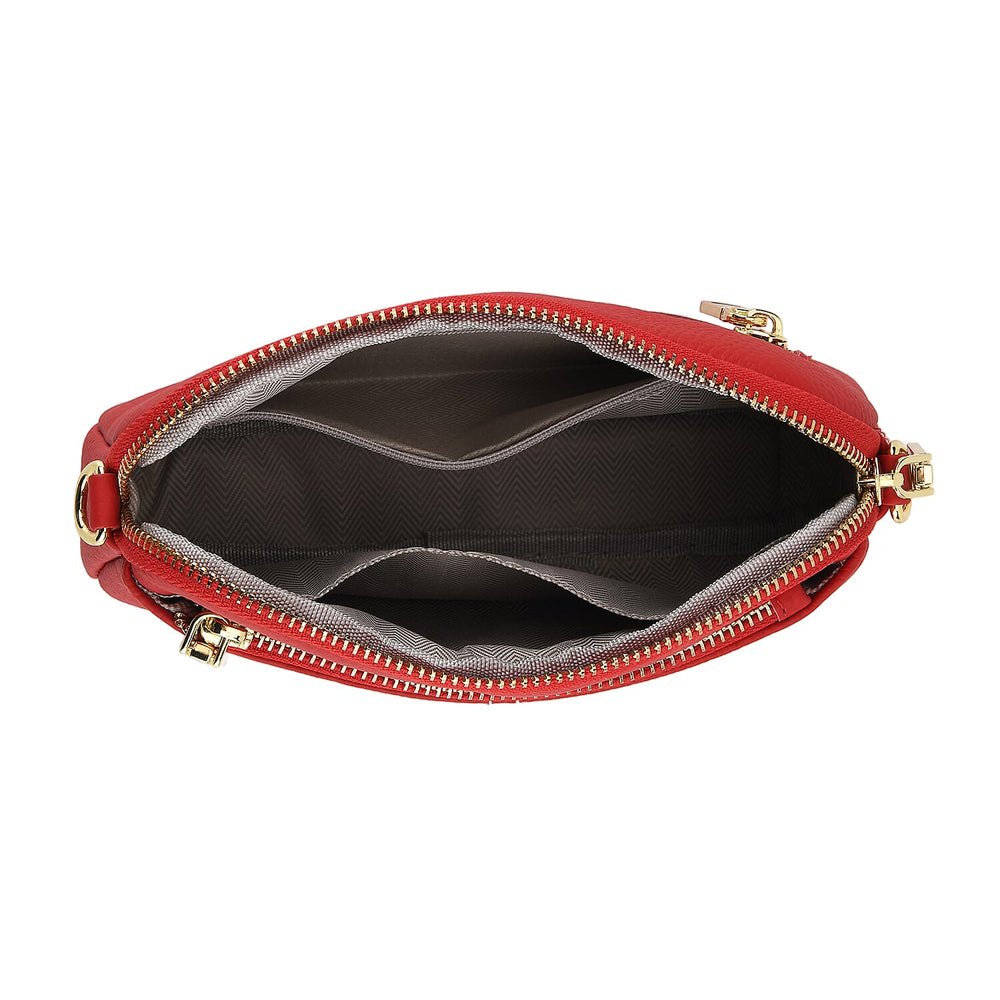 100% Genuine Leather Designer Minimalist Sling Shoulder Bag -  Red