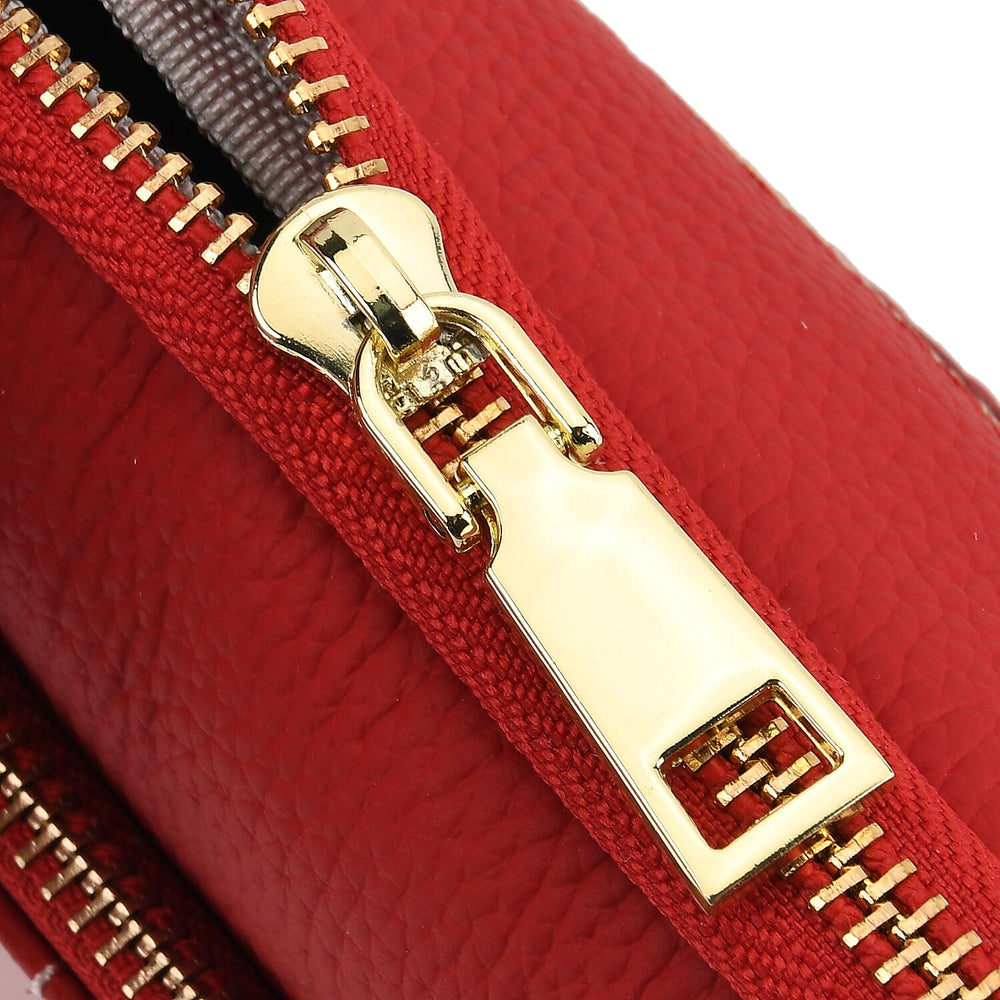 100% Genuine Leather Designer Minimalist Sling Shoulder Bag -  Red
