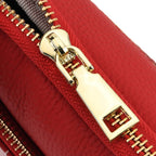 100% Genuine Leather Designer Minimalist Sling Shoulder Bag -  Red